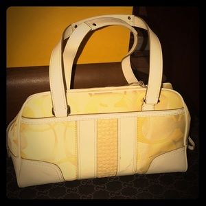 Yellow and tan Small Coach Purse
